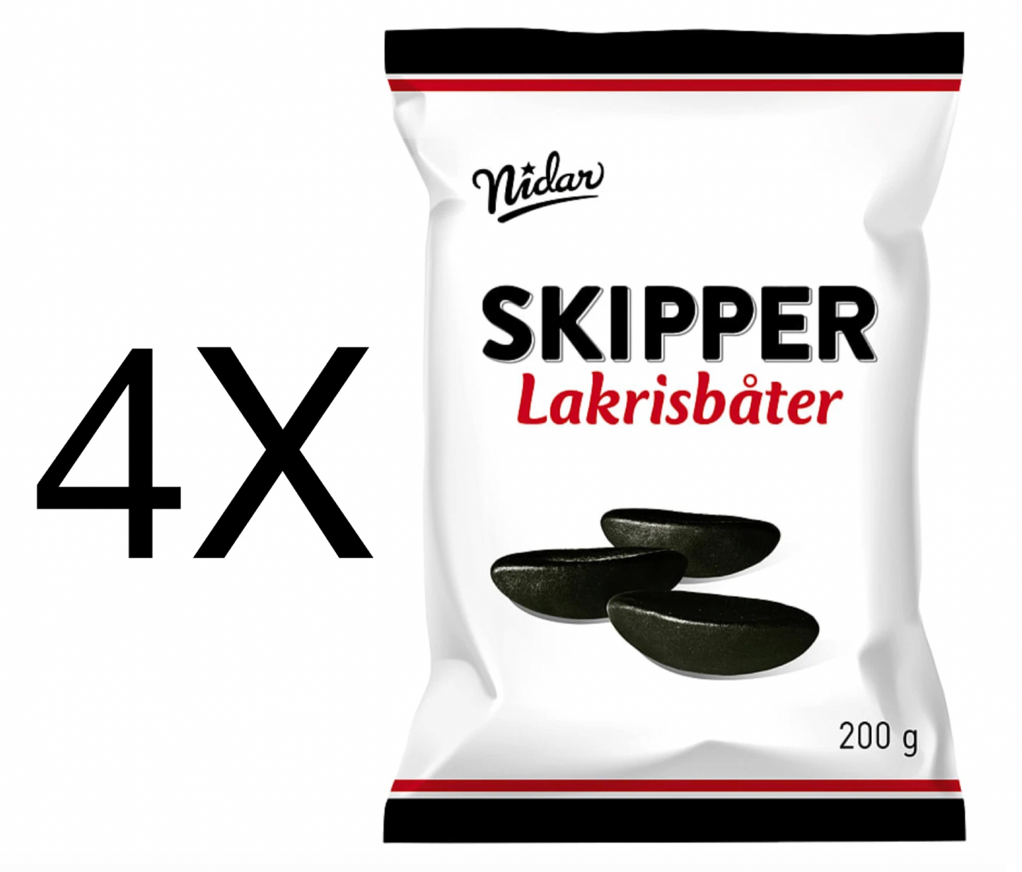 Nidar Lakrisbåter Norwegian Licorice Boats Skipper Licorice Candy Norway 4X200g
