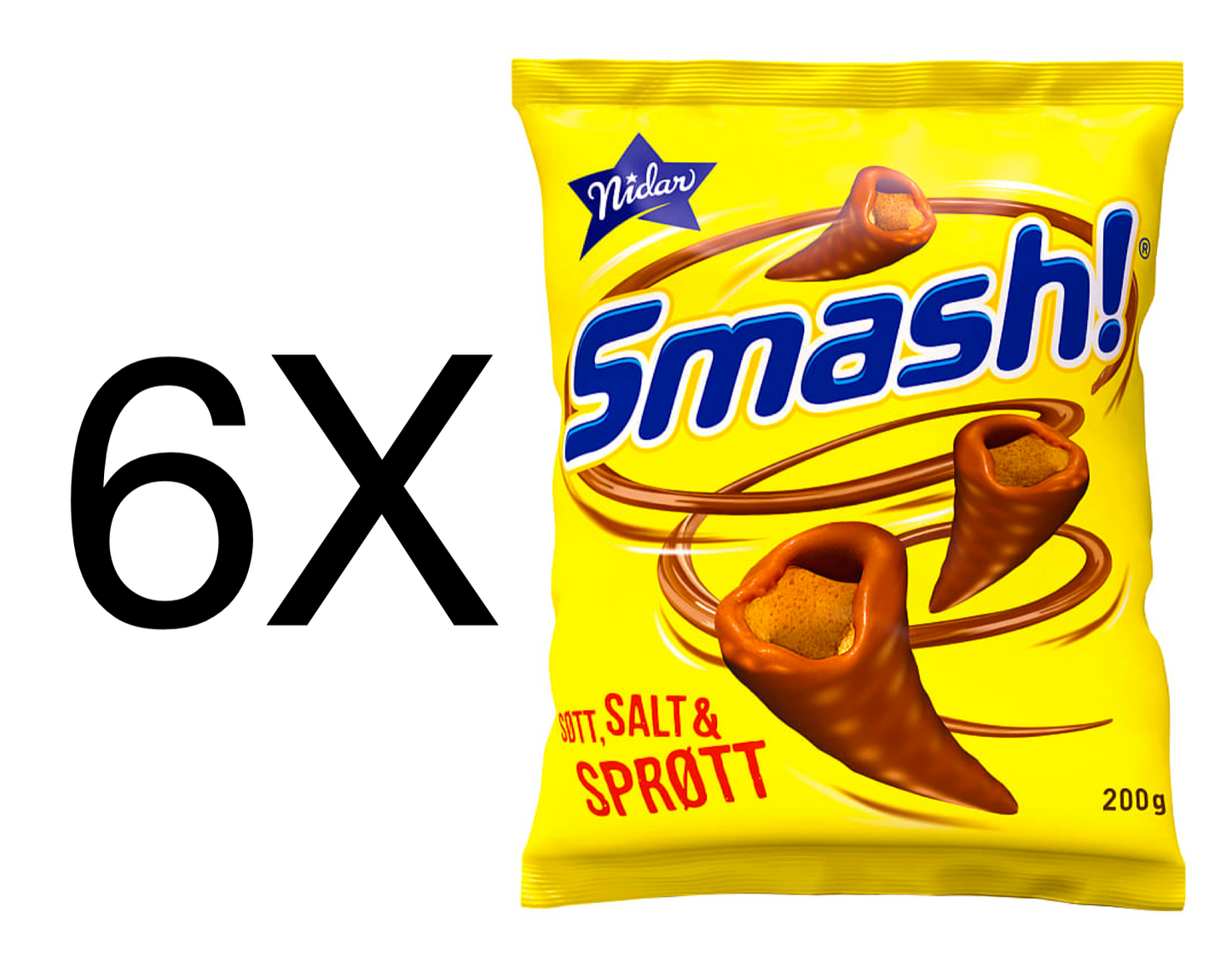 Nidar Smash Norwegian Milk Chocolate Snacks 6X200g