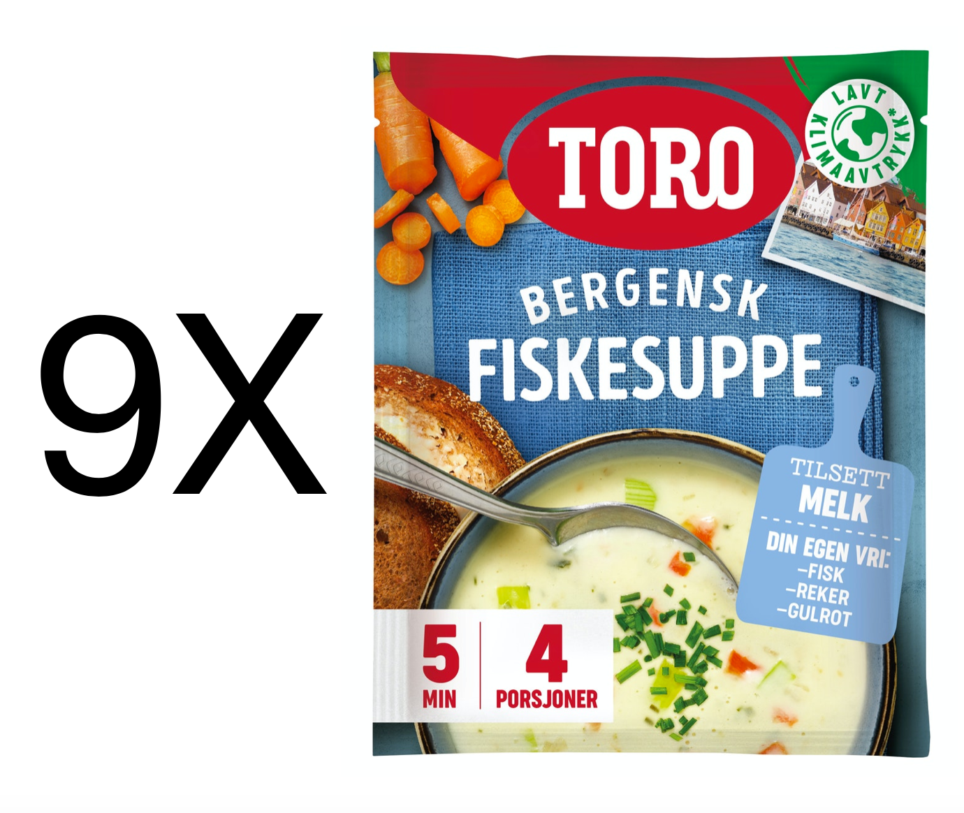 Bergensk Fiskesuppe 9X81g Free International Shipping