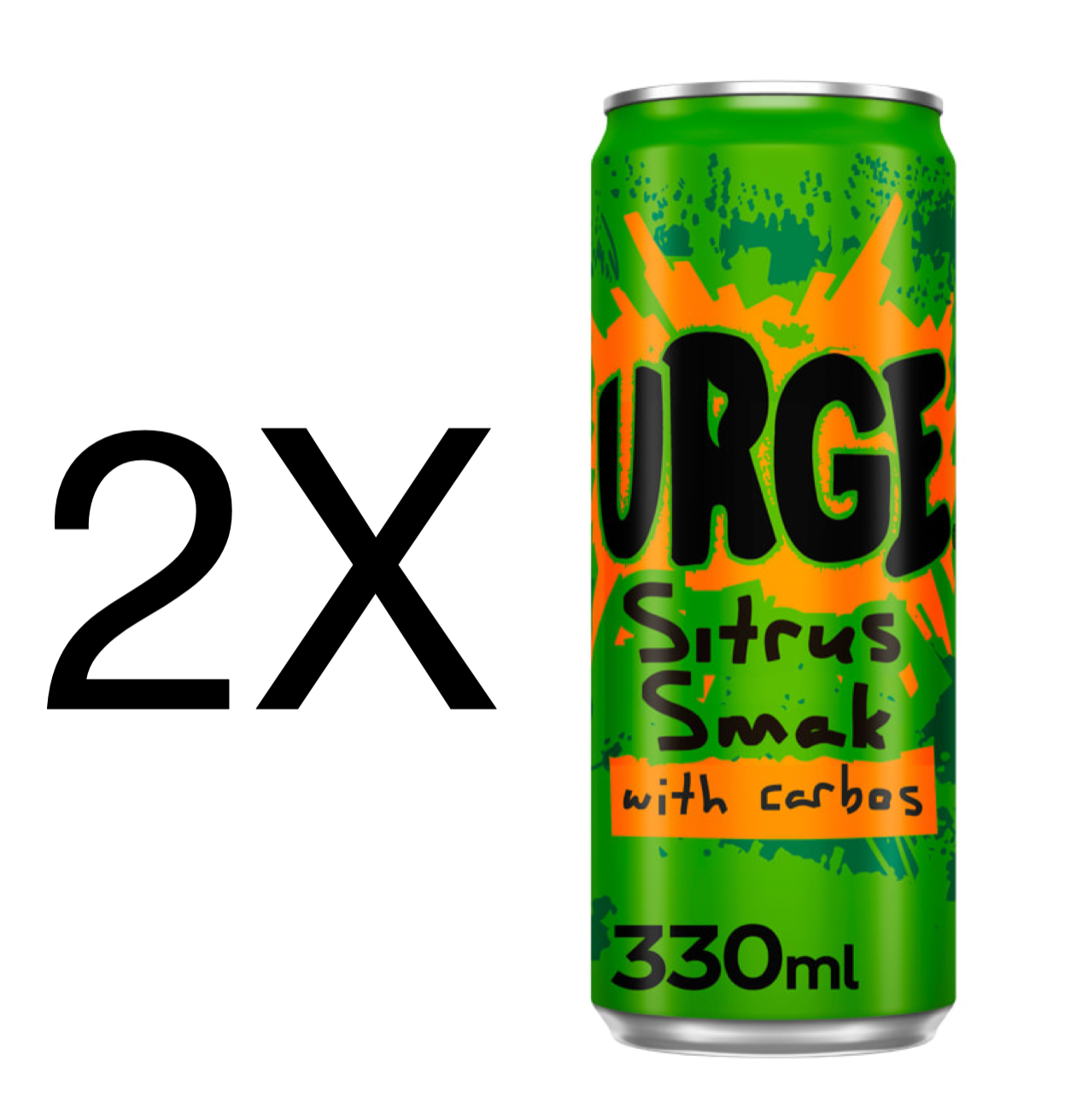 Surge Urge Soda Citrus Flavor Soft Drink Beverage 2X330ML *Brand New* Free Worldwide Shipping