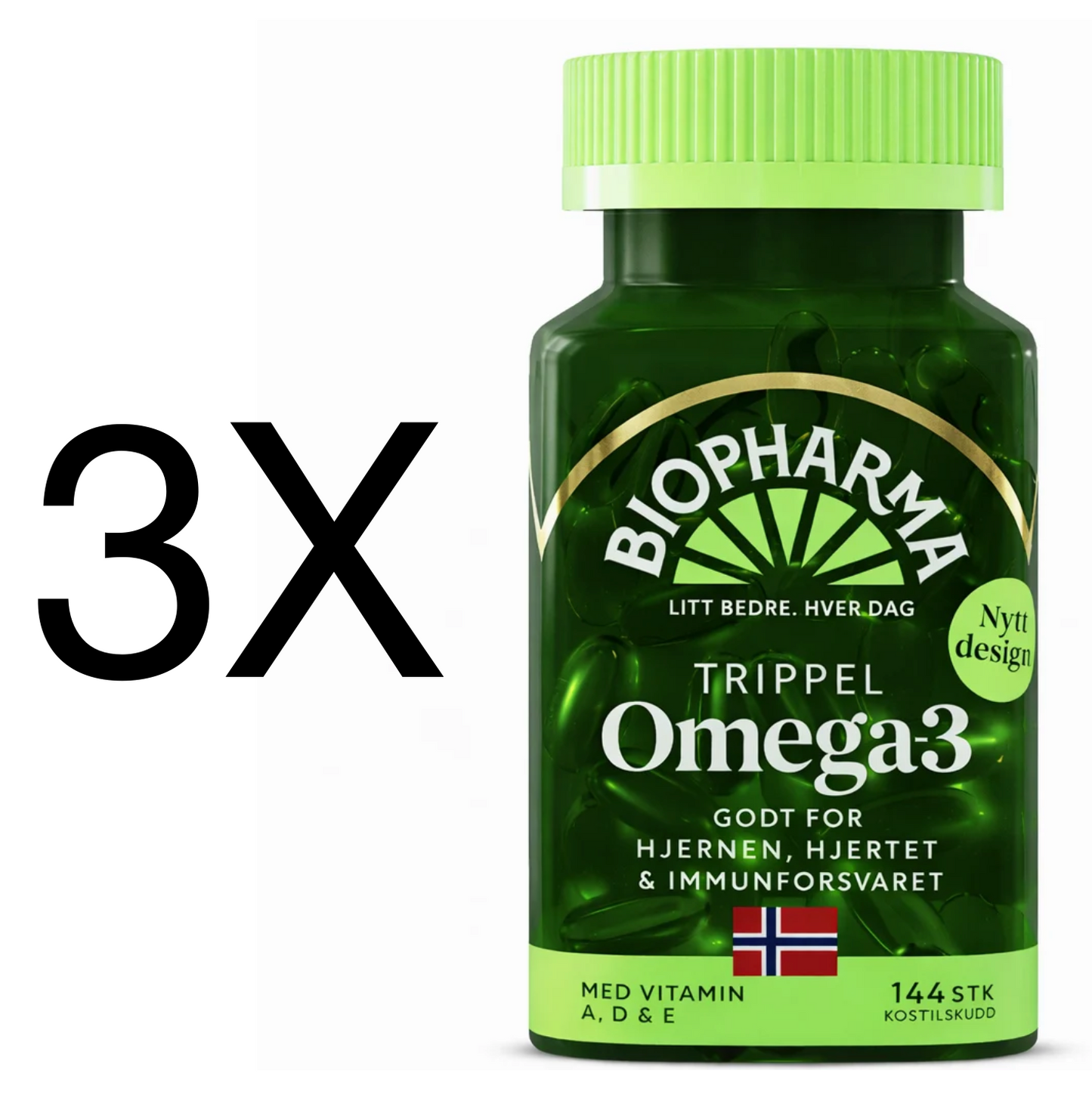 Biopharma Norwegian Fish Oil Omega-3 3X144 Capsules Trippel Omega-3