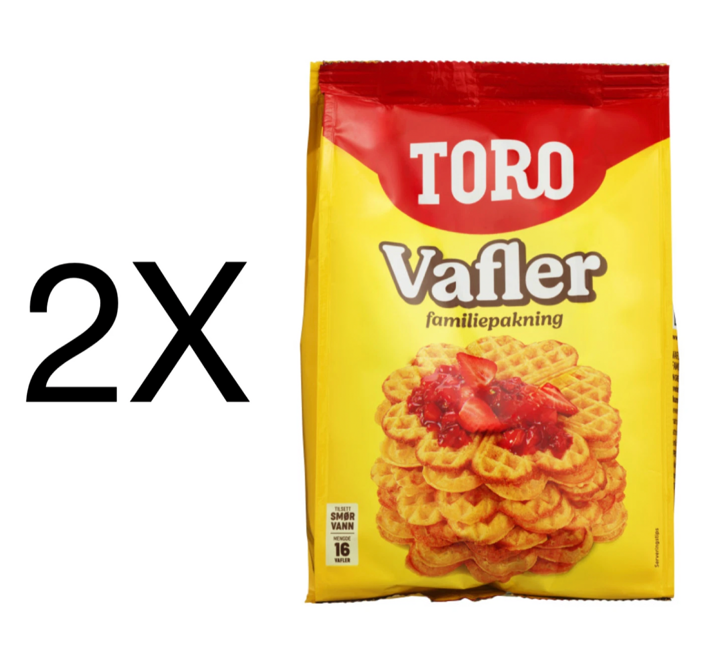 Toro Vafler Norwegian Waffle Baking Mix Family Packs 2X612g