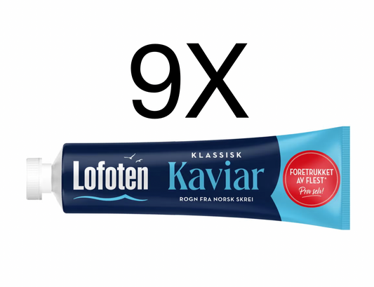 Lofoten Kaviar Caviar Norwegian Smoked Cod Tube Spread 9X185g Free Worldwide Shipping