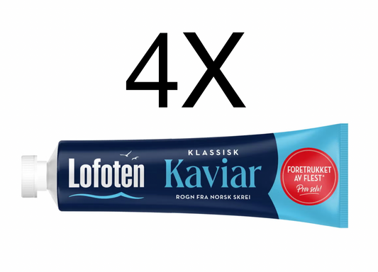 Lofoten Kaviar Caviar Norwegian Smoked Cod Tube Spread 4X185g Free Worldwide Shipping