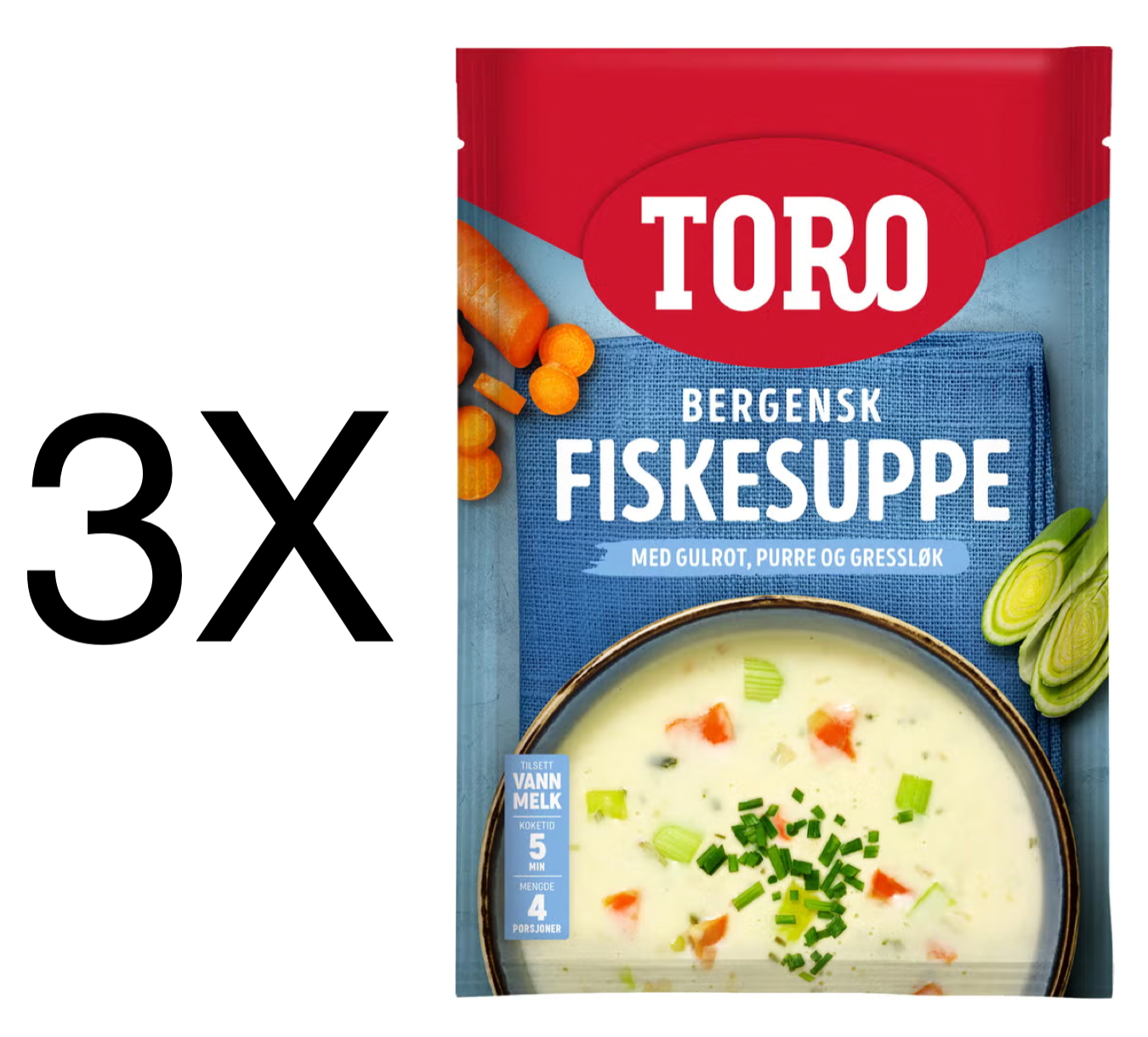 Bergensk Fiskesuppe Norwegian Fish Soup Bergen Toro Packet 3X81g