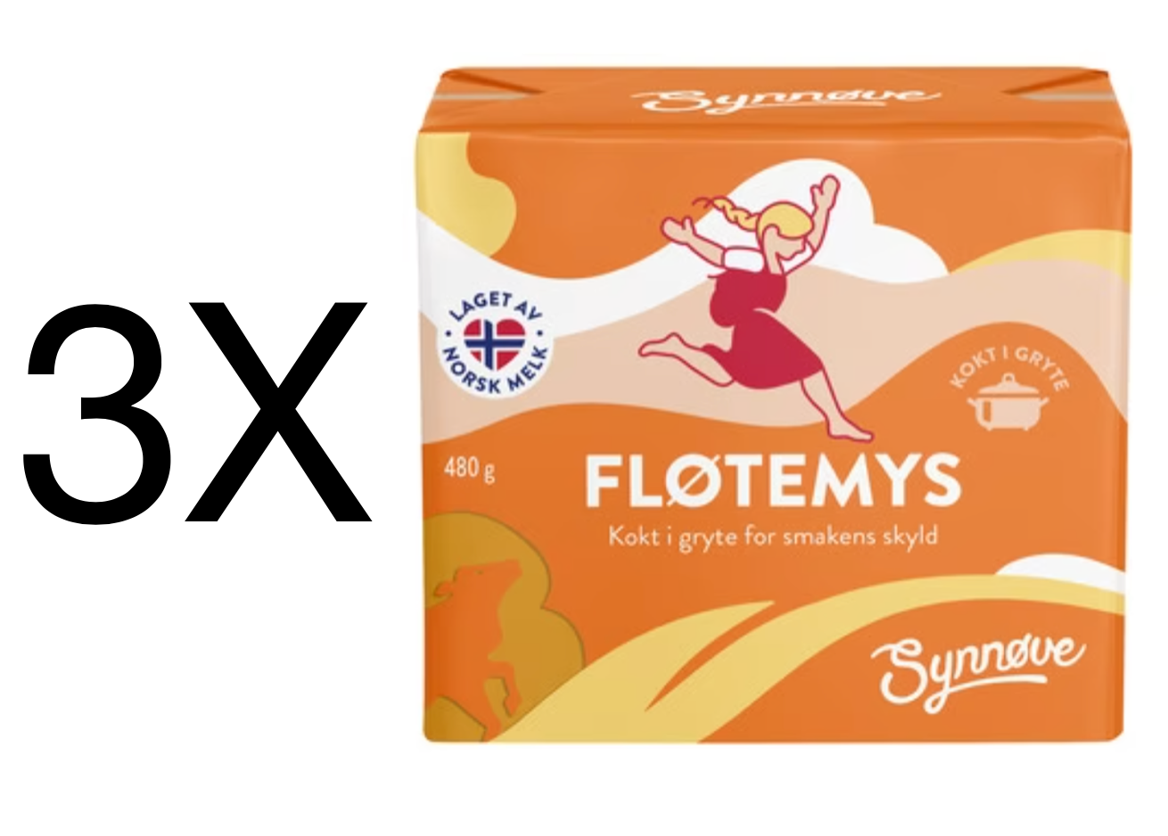 Synnøve Fløtemysost Brunost Brown Cheese 3X Free International Shipping